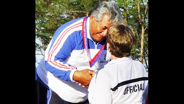 Prime Minister Tuilaepa Lupesoliai Sailele Malielegaoi was awarded a silver medal in archery in the 2007 Pacific Games. [Courtesy photo]