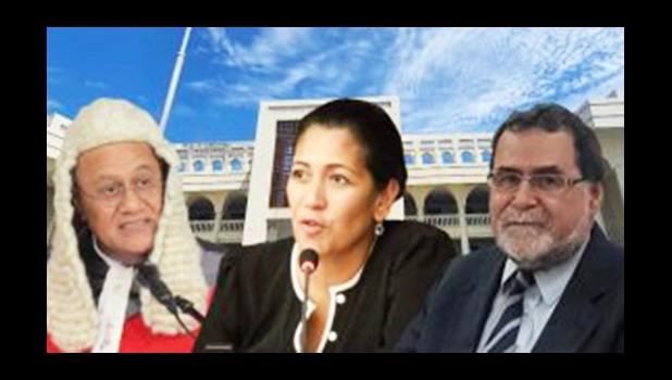 CJ Satiu Simativa Perese, Justice Tafaoimalo Leilani Tuala-Warren and Justice Vui Clarence Nelson.