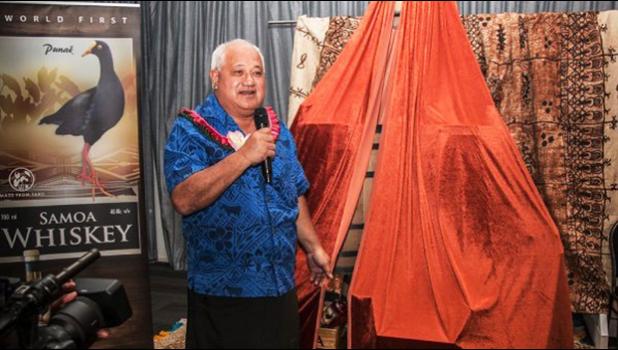 The Minister of Agriculture and Fisheries, Lopaoo Natanielu Mua. (Photo: Misiona Simo/Samoa Observer) The Minister of Agriculture and Fisheries, Lopaoo Natanielu Mua introducing the new whiskey product