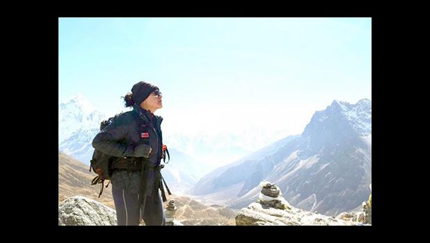 ON TOP OF THE WORLD: Rosita Afele on top of the 5,364 meters Mt. Everest Base Camp. (Photo: Rosita Afele)
