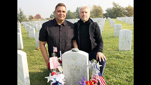 Lennard and Lance at Charles Morse's grave