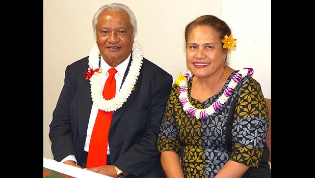House Speaker Savali Talavou Ale with his wife, Beauty