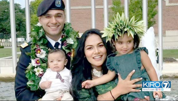 Captain Jordan Scanlan with his wife Niva and their children
