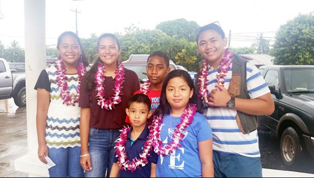 Meet this year’s science fair winners from Manumalo Academy. All six entrants from the Home of the Flames took first place in their respective categories during the Territorial Science Fair that was held at the Gov. H. Rex Lee Auditorium last week. [photo: Blue Chen-Fruean]