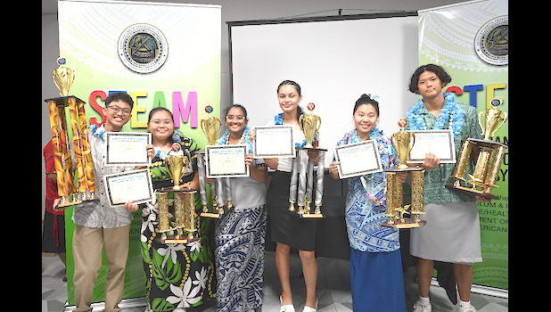 Top six winners of 37th American Samoa High School Science Symposium