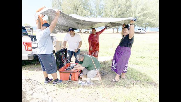 A broadband seismometer being installed on Ta‘u island