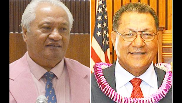 House Speaker Savali Talavou Ale (left) and Senate President Gaoteote Palaie Tofau (rught)