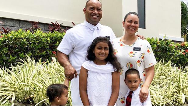 The Seu family Saturday, October 12th after their daughter Emma was baptized in front of a large gathering of family and friends.