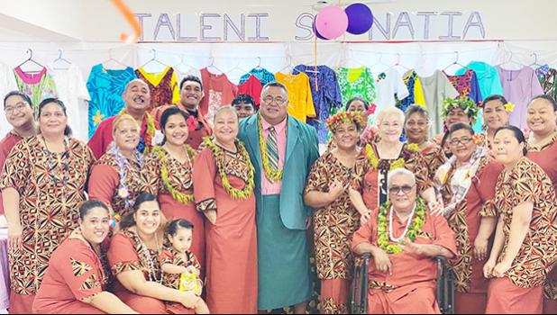 Capstone Assembly of God Church members with completed sewing projects