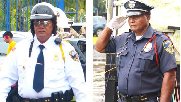 DPS Lt. Siaosi Aiono (left) and Police Officer Emanuele Lito (right) [Samoa News photos]