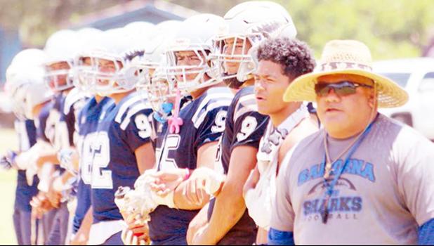 The Samoana sharks on the sidelines during playoff game