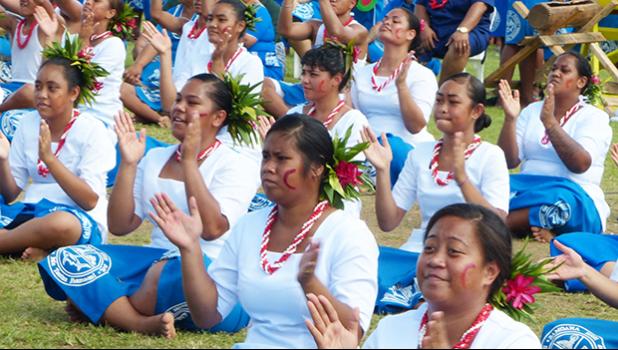 Samoana High School performing during the 2019 Flag Day.
