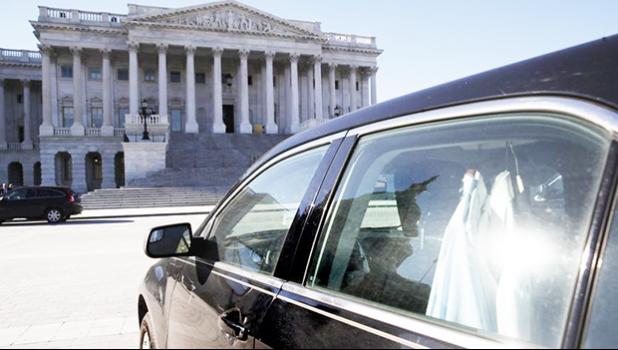 Extra shirts hang inside of a senator’s vehicle as the Capitol dome is reflected on Capitol Hill as a bitterly-divided Congress hurtles toward a government shutdown this weekend, Friday, Jan. 19, 2018, in Washington. (AP Photo/Jacquelyn Martin) Extra shirts hang inside of a senator’s vehicle as the Capitol dome is reflected on Capitol Hill as a bitterly-divided Congress hurtles toward a government shutdown this weekend, Friday, Jan. 19, 2018, in Washington. (AP Photo/Jacquelyn Martin)