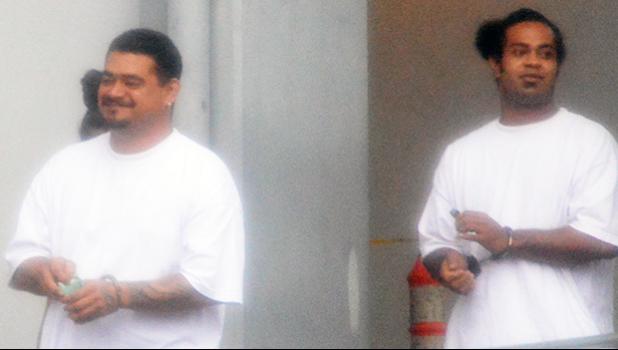 Co-defendants Elliott Siaumau Jr (front) and Eddieboy Va’avale