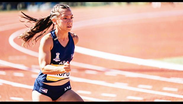 Filomenaleonisa Iakopo running on mini-games track