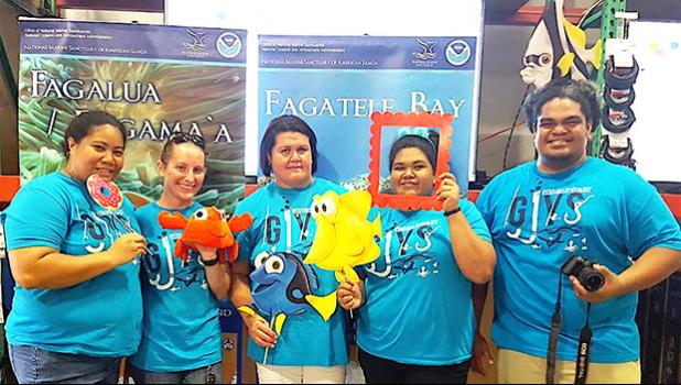 Officials and staff members of NOAA's National Marine Sanctuary