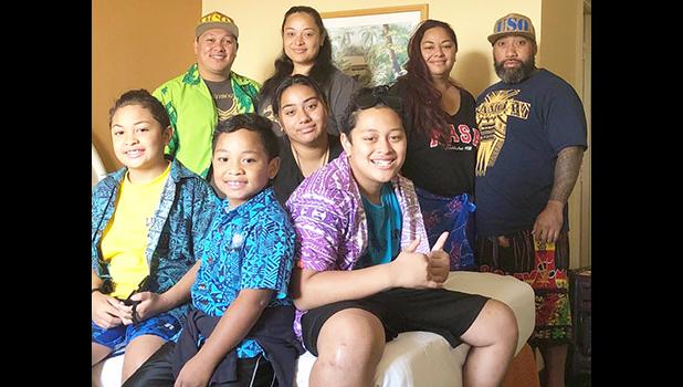 Members of the Keil and Mano families at a Honolulu hotel
