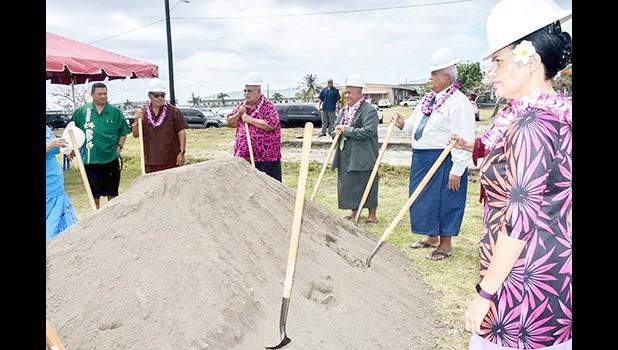 Participants in the groundbreaking for the Tafuna Community Center