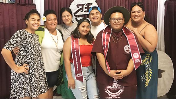 Tafuna High School senior student government association officers with their advisors Eden Brown & Eileen Ale