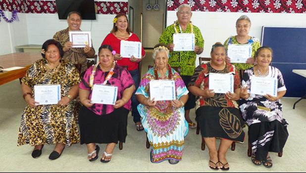 The nine senior citizens who completed the TAOA computer training.