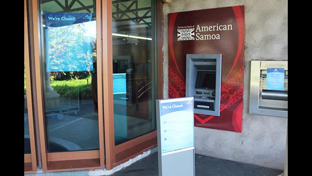 ATM for the Territorial Bank of American Samoa (TBAS), located at the entrance to the former Tafuna branch of Bank of Hawaii.