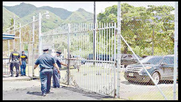 DPS police officers securing the TCF main gate