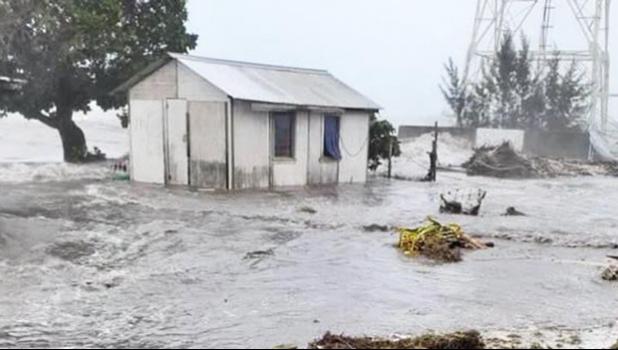 Flooding in Ha'apai group in Tonga from Cyclone Tino