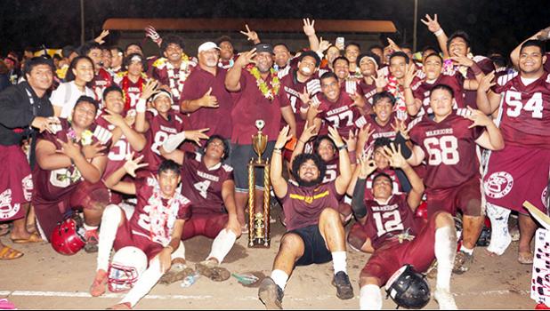 ASHSAA Football Junior Varsity Champions Tafuna Warriors