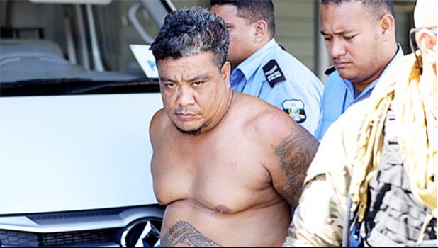 Fotu Baby Mo'a Sanele had previously been apprehended during a November drug bust at Faleatiu. (Photo: Aufai Areta Areta) Fotu Baby Mo'a Sanele in police custody
