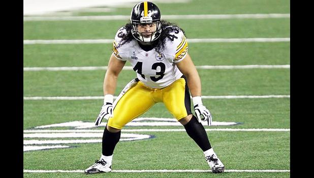 Troy Polamalu on the playing field