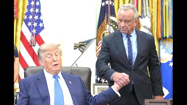 President Donald Trump’s executive order, signed on Aug. 10, 2026, supports Health and Human Services Secretary Robert F. Kennedy’s vaccine agenda. AP Photo/Jacquelyn Martin TRUMP AND RFK JR.