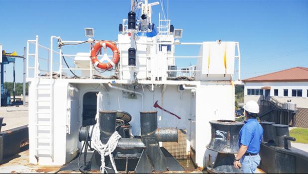 A look at the deck of the tugboat  ‘Signet Courageous’, which is being touted as a possible second tugboat for the Port of Pago Pago.  [courtesy photo]