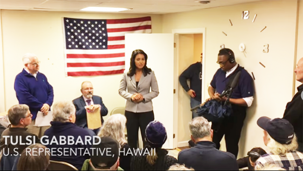 Presidential candidate Tulsi Gabbard on the campaign trail.