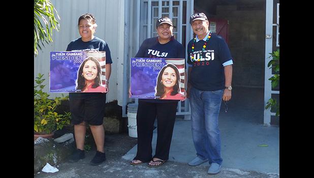 Three of the American Samoa supporters of Tulsi Gabbard. 