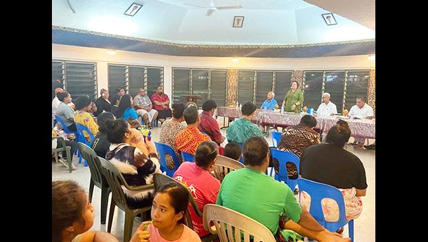Amata speaking at townhall meeting