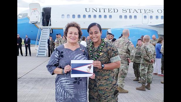 Amata with U.S. Marine Anasitasia Ioane of Aua