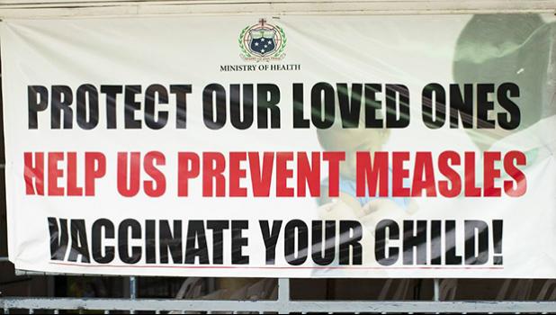 Vaccinate your child billboard in Samoa