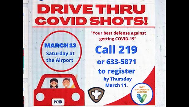 Vaccine drive-thu notice