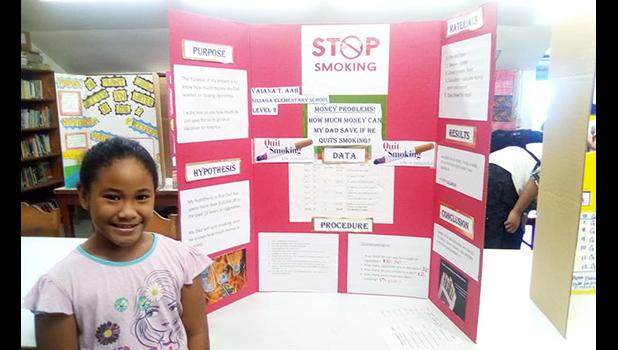Vaiana Taufuiono Ma’o-Aab with her winning science project