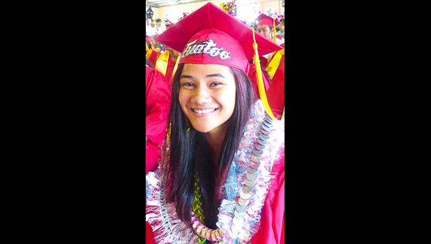 Fagaitua High School class of 2018 Valedictorian, Selaina Johanna P. Tuatoo [photo: Leua Aiono Frost]