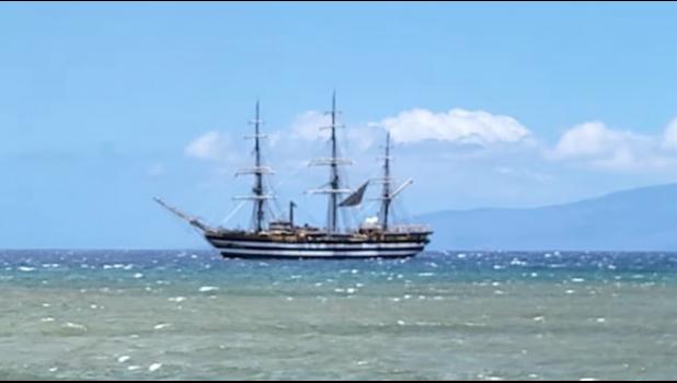Called the ‘world’s most beautiful ship’, the Amerigo Vespucci was seen off the coast of Maui on Monday. (NOAA's America's Coastlines Collection) Amerigo Vespucci