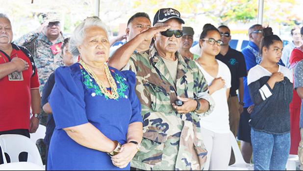 Local vets and their families joined the rest of the nation in honoring all veterans last Friday during a special ceremony hosted at the VA Memorial in Tafuna. [photo: AF]
