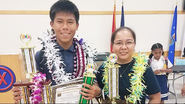 Victor Chen and his teacher Karen Dizon