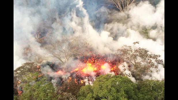 Scene from Kilauea Volcano on May 17, 2018. (AP photo)