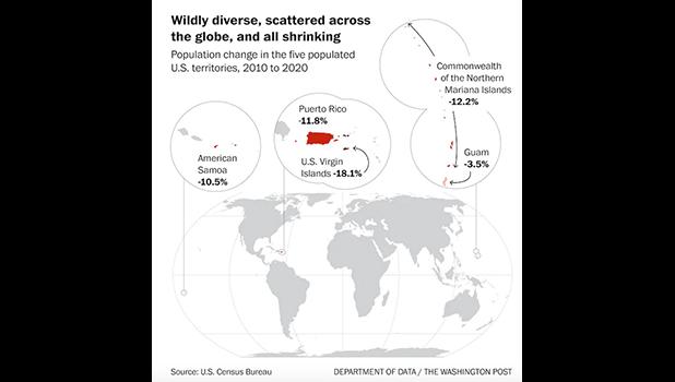 What’s going on? Why are people fleeing the distant vestiges of America’s global empire? Washington Post graphic