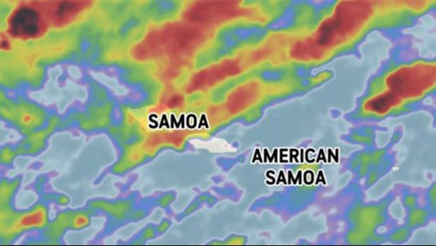 Satellite image taken 6pm Sunday 19 April 2020 (Samoa time)