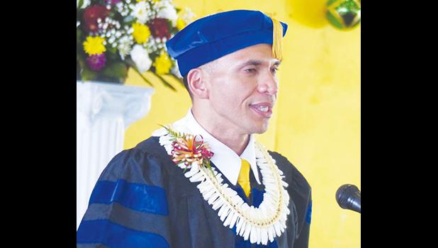 William Ena Spitzenberg was the commencement speaker at last Friday’s American Samoa Community College Fall graduation. [photo: Leua Aiono Frost]