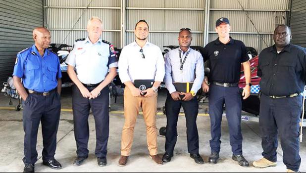  Jose Sousa-Santos, third from left, with Papua New Guinea, Australian and New Zealand police advisors