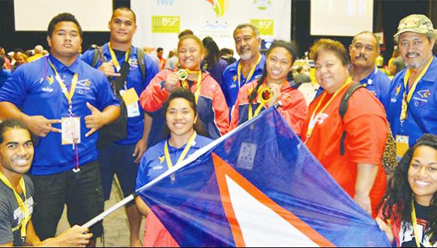 The American Samoa weightlifting team after winning 8 medals during the 2015 Pacific Games in PNG. The American Samoa National Olympic Committee (ASNOC) is aiming to raise the bar for AS in the upcoming 2019 Pacific Games set to be hosted in Samoa. Read story for details.  [photo: AF]