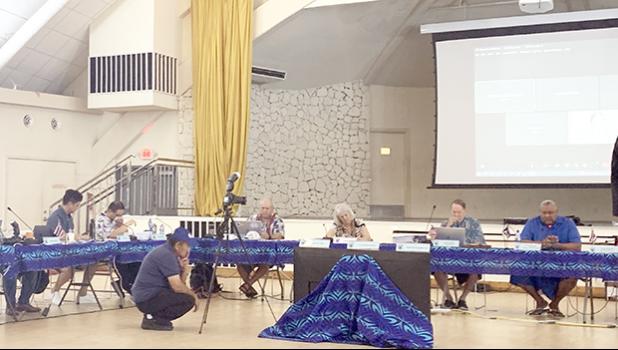 Overvew of head table  at the 195th Western Pacific Regional Fishery Management Council meeting